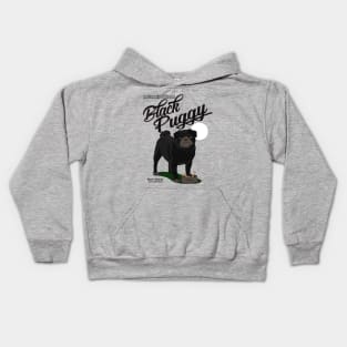 Black Puggy - cute Dog Kids Hoodie